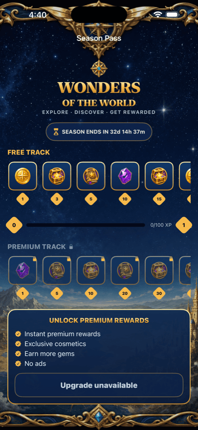 Season Pass progression