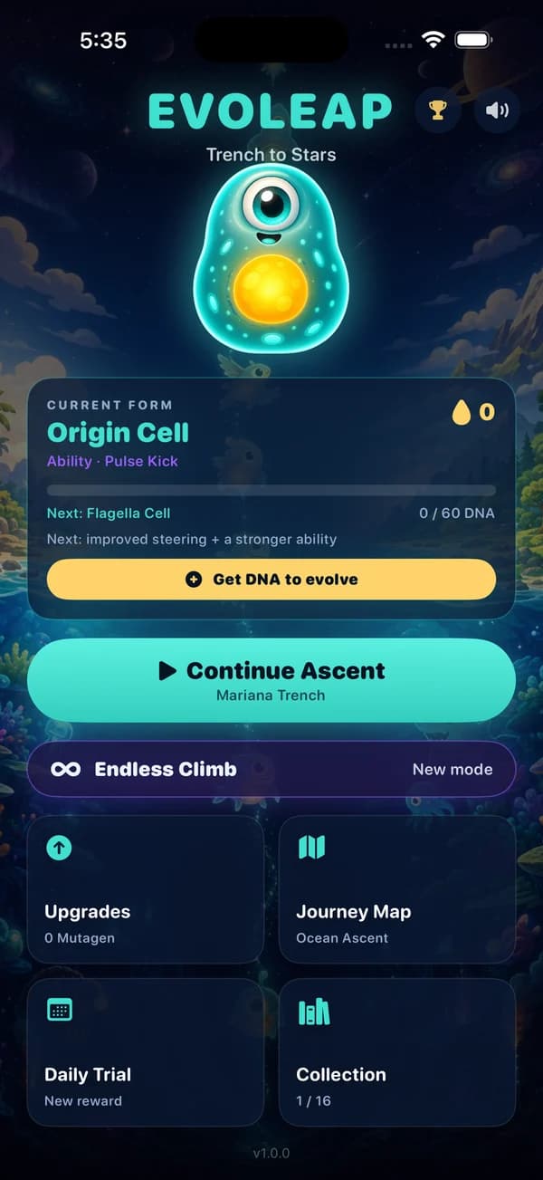 EvoLeap home screen