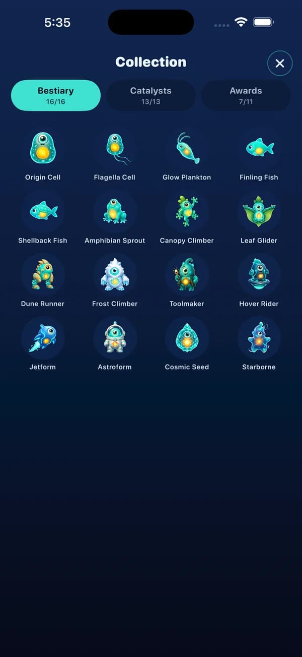 A bestiary of 16 forms